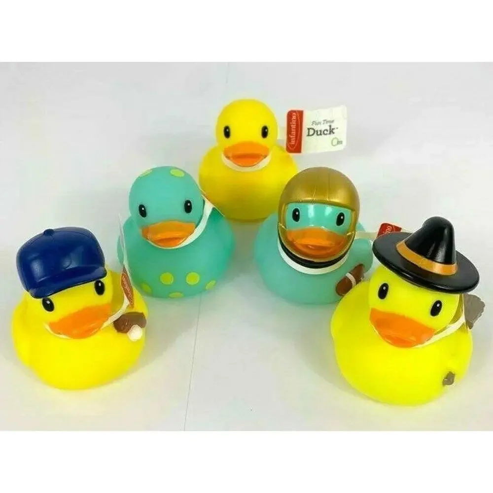 Pack 5 Infantino Fun Time Duck Bath Toys Age 0m+ Great for to Gift New with Tags